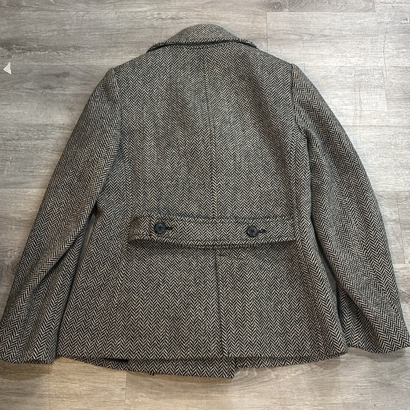 J Crew Factory Wool Herringbone Double Breasted Jacket Sz M - Picture 7 of 7